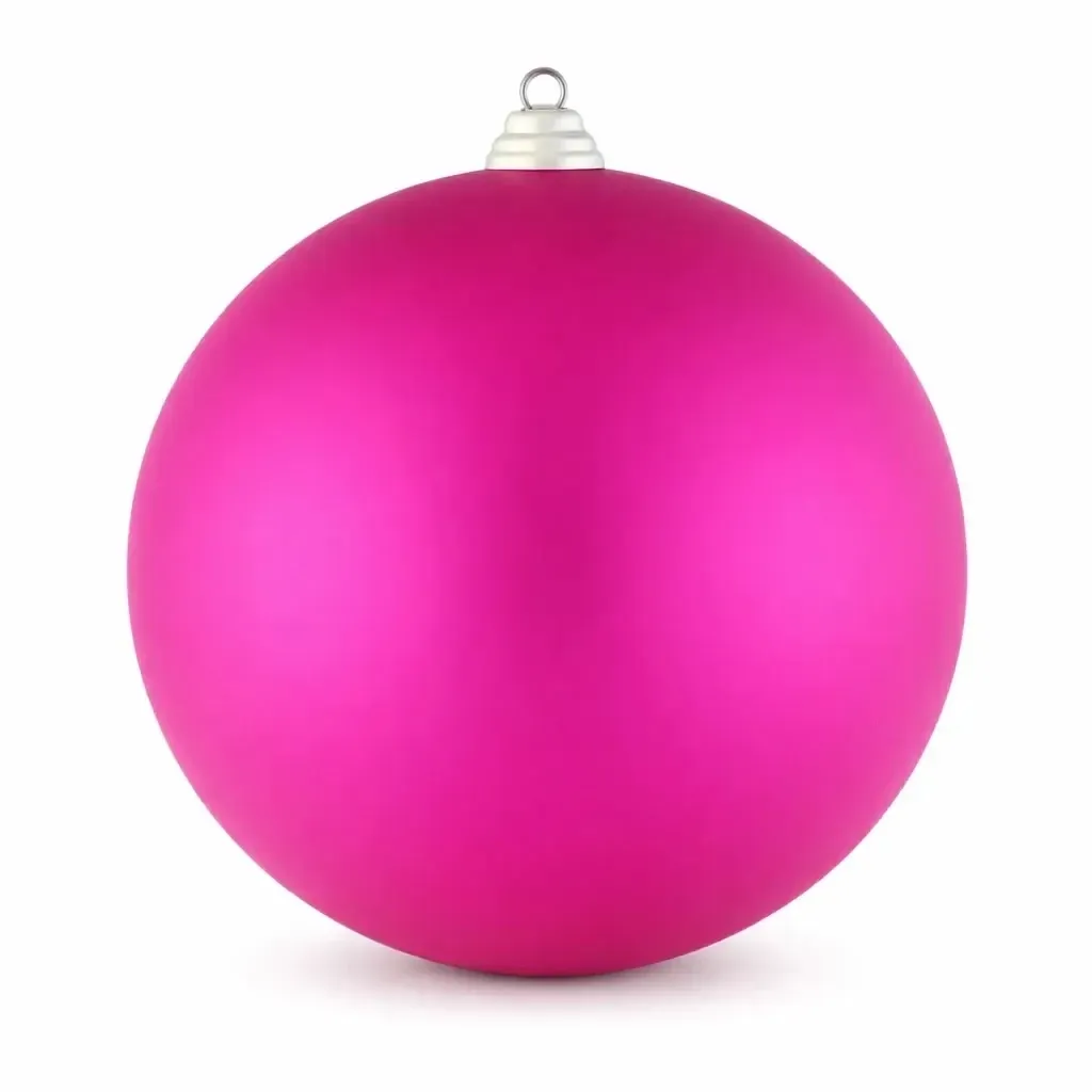 Duża bombka świąteczna 30 cm, różowa, matowa, UV
