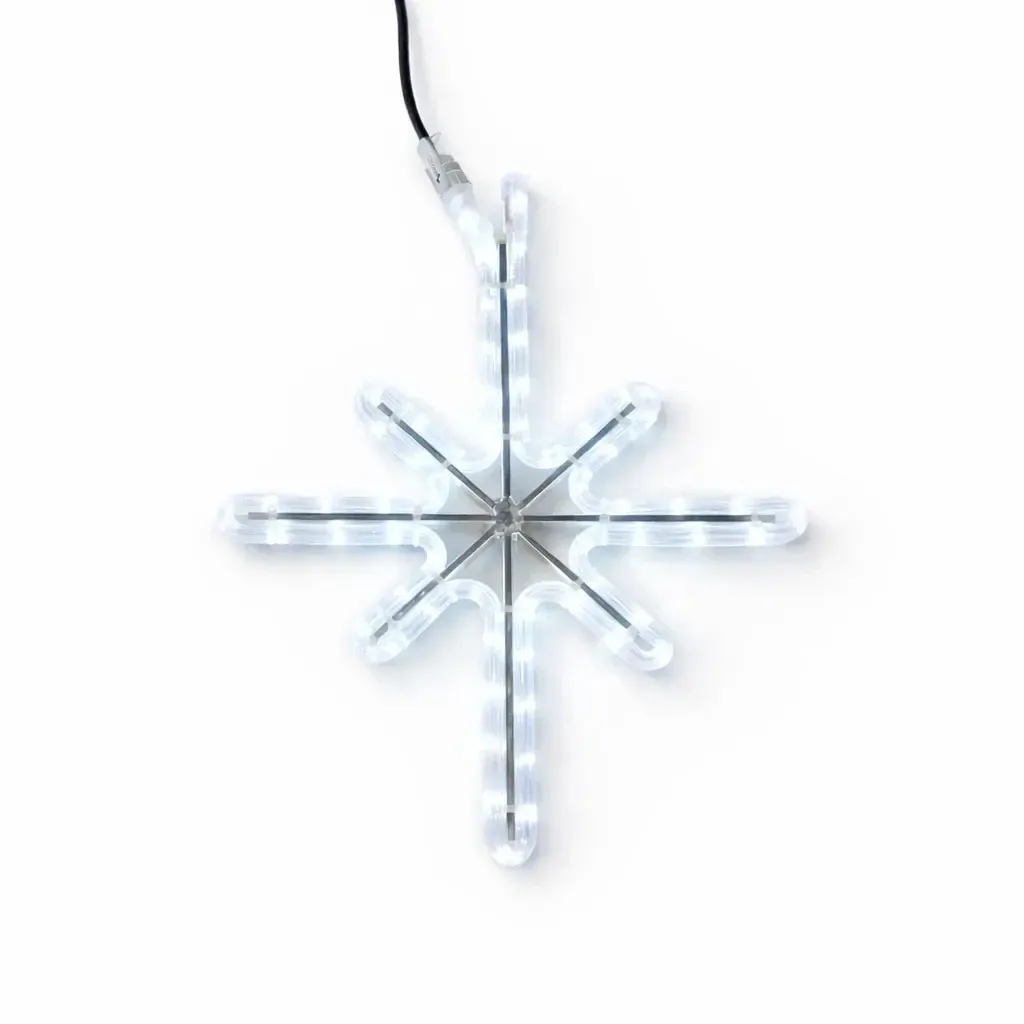 Easy Fix 2D LED gwiazda na choinkę Polaris I., 14 × 25 cm, lodowa biel, wisząca, IP67, aluminium
