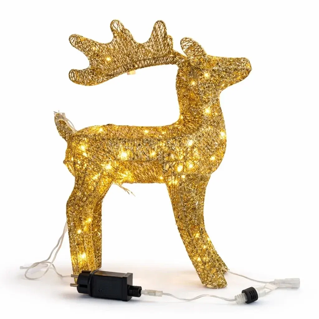 Lampa 3D LED jeleń 40 cm, ciepła biel, IP44 na zewnątrz