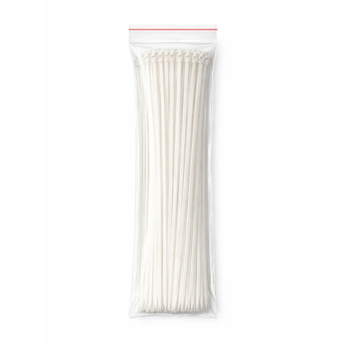 Plastikowa taśma spinająca 4,8 mm × 37 cm, biała, uniwersalna, zewnętrzna, opakowanie 100 szt.