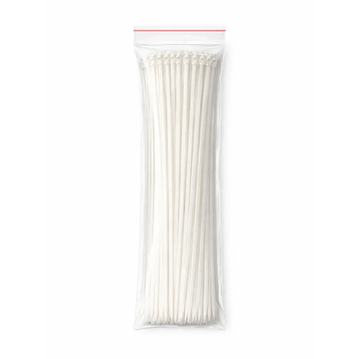 Plastikowa taśma spinająca 4,8 mm × 37 cm, biała, uniwersalna, zewnętrzna, opakowanie 100 szt.