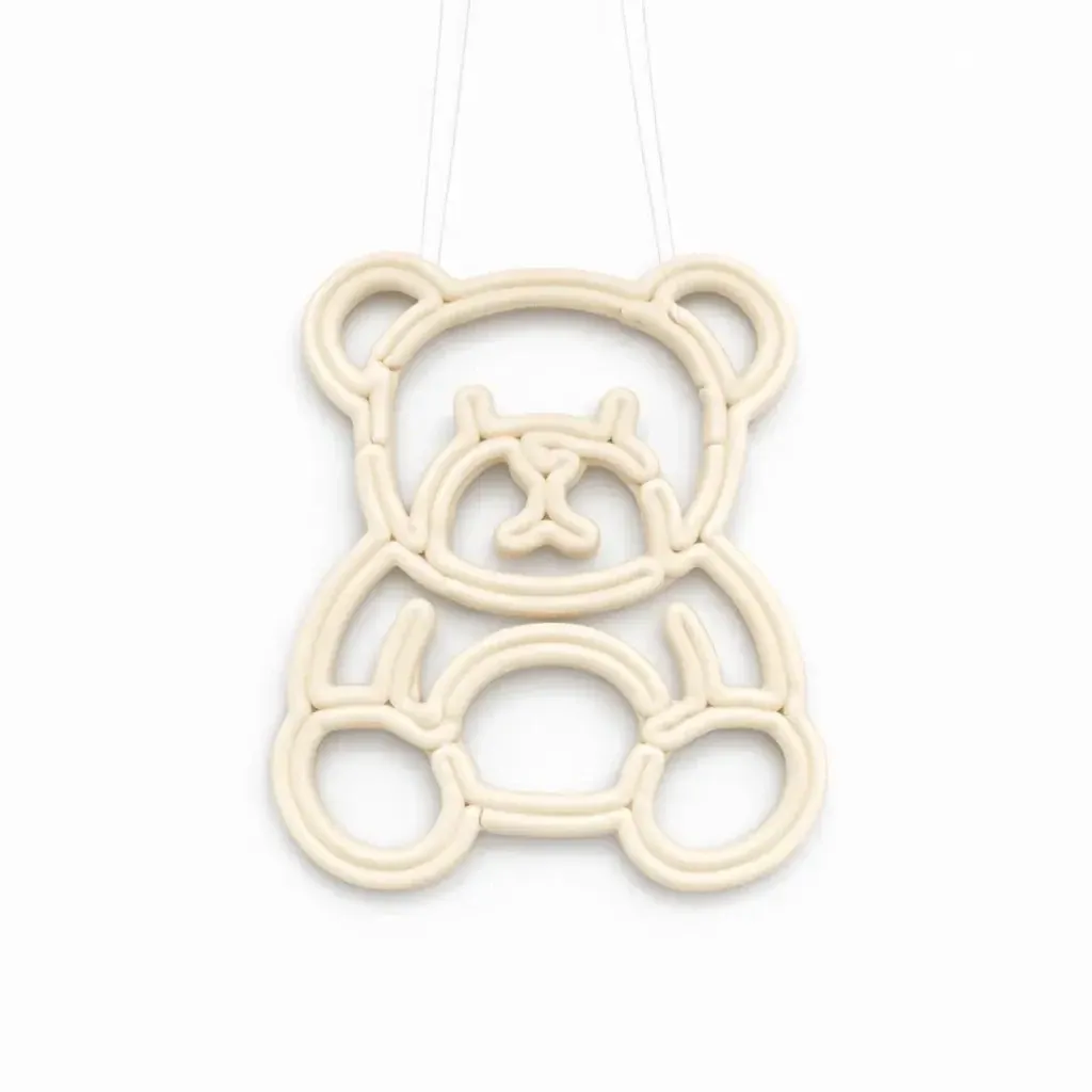 Dekoracja świąteczna ECOprint miś 30 cm biały, druk 3D, plastik, outdoor
