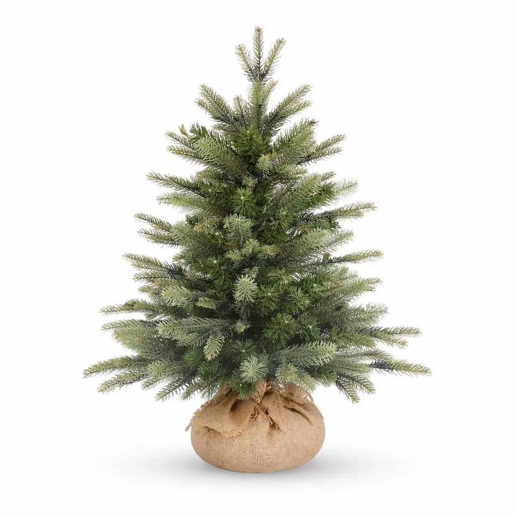 Sztuczna choinka 80 cm, świerk Penny z igłami 2D i 3D w jutowym opakowaniu