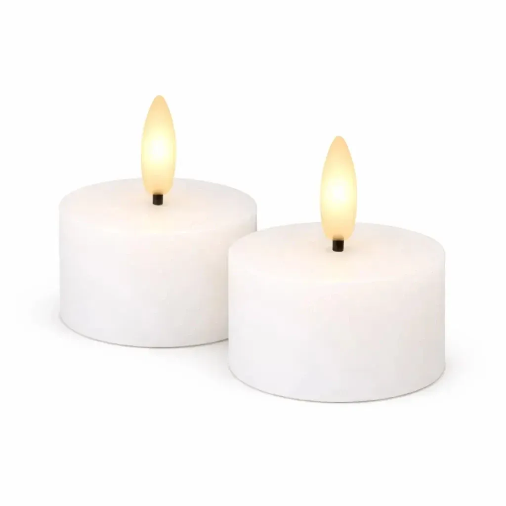 Zestaw podgrzewaczy LED na baterie Sille Tealight, Ø 6 × 3,4 cm, biały, z prawdziwego wosku, opakowanie 2 szt.