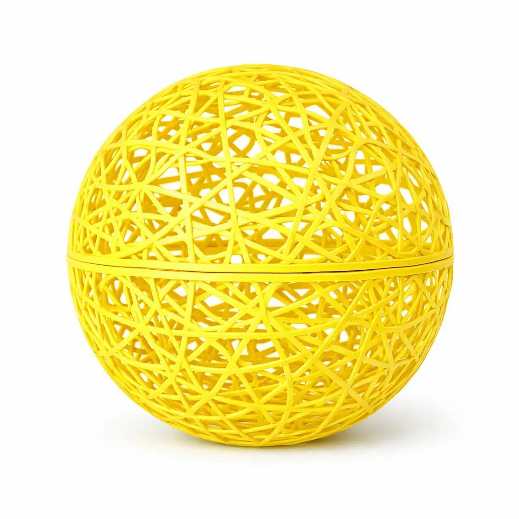 Kula 3D z włókna szklanego, średnica 25 cm, żółta, niepodświetlana