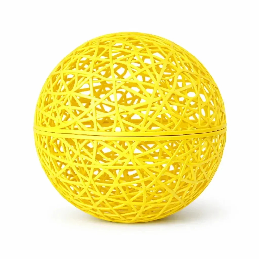 Kula 3D z włókna szklanego, średnica 25 cm, żółta, niepodświetlana