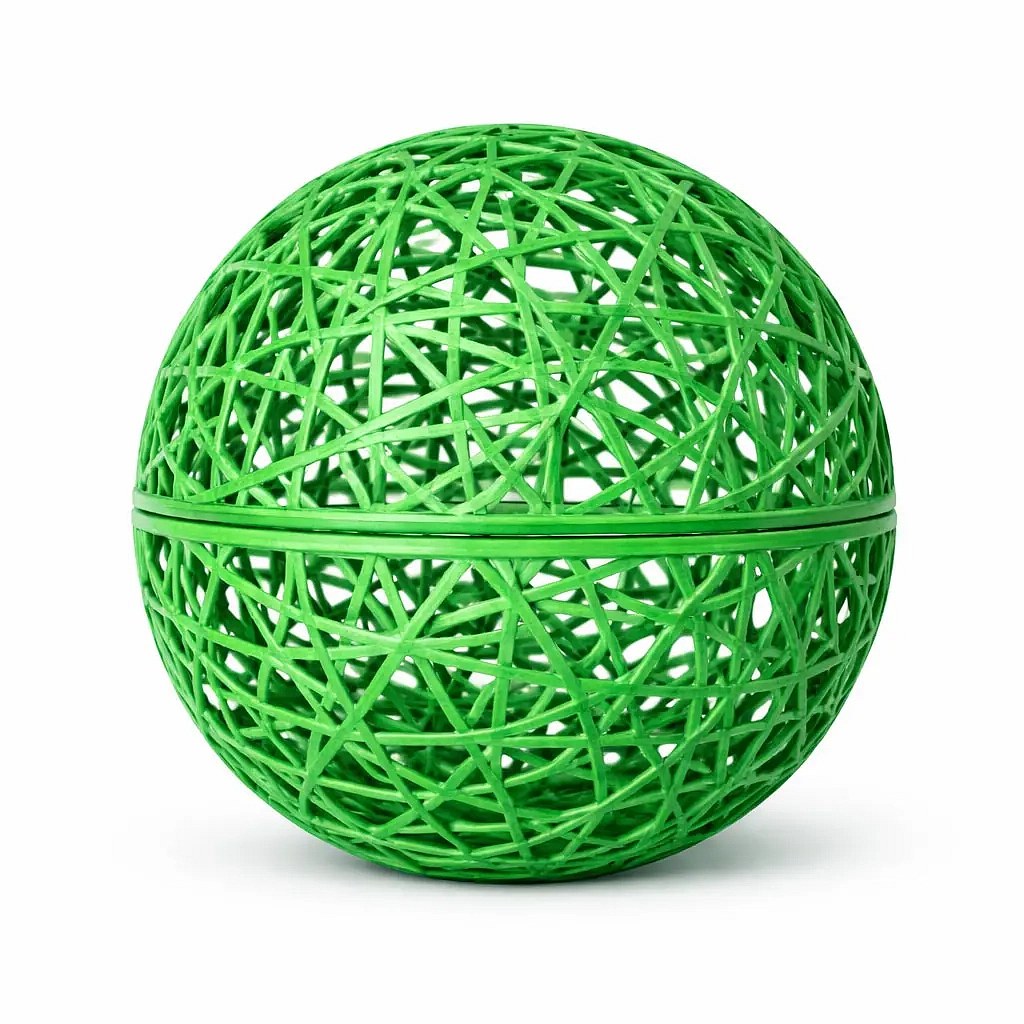 Kula 3D z włókna szklanego, średnica 40 cm, zielona, niepodświetlana