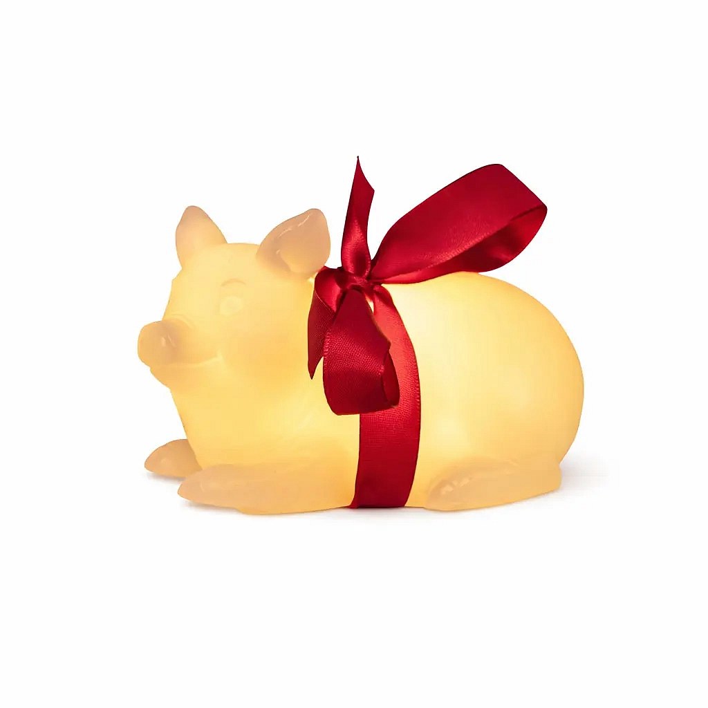 Świeczka LED z prawdziwego wosku, zasilana baterią, w kształcie świnki, biała, 4 × 12 cm, CR2032