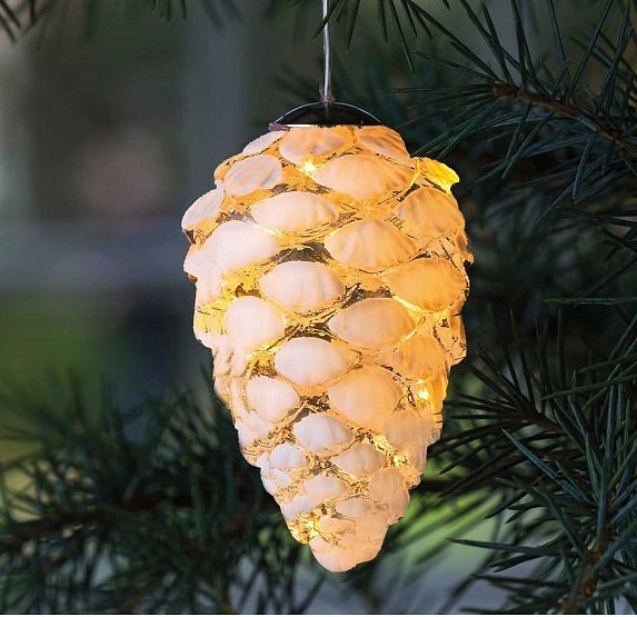 Pobrano Dekoracja ze szkła lodowego, stożek, 8 cm