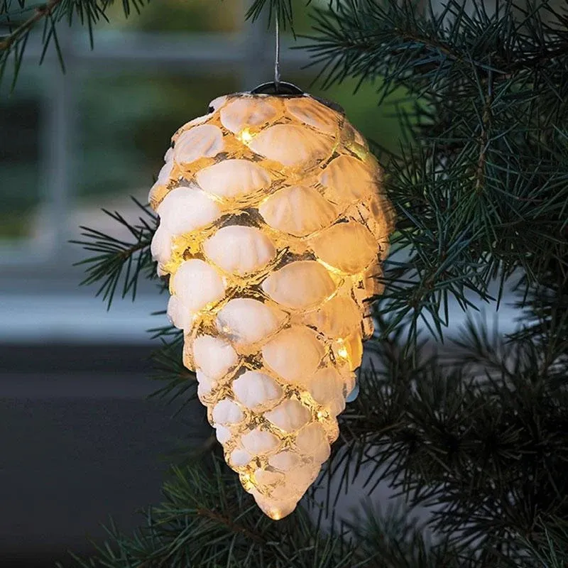 Dekoracja ze szkła lodowego, stożek, 15 cm