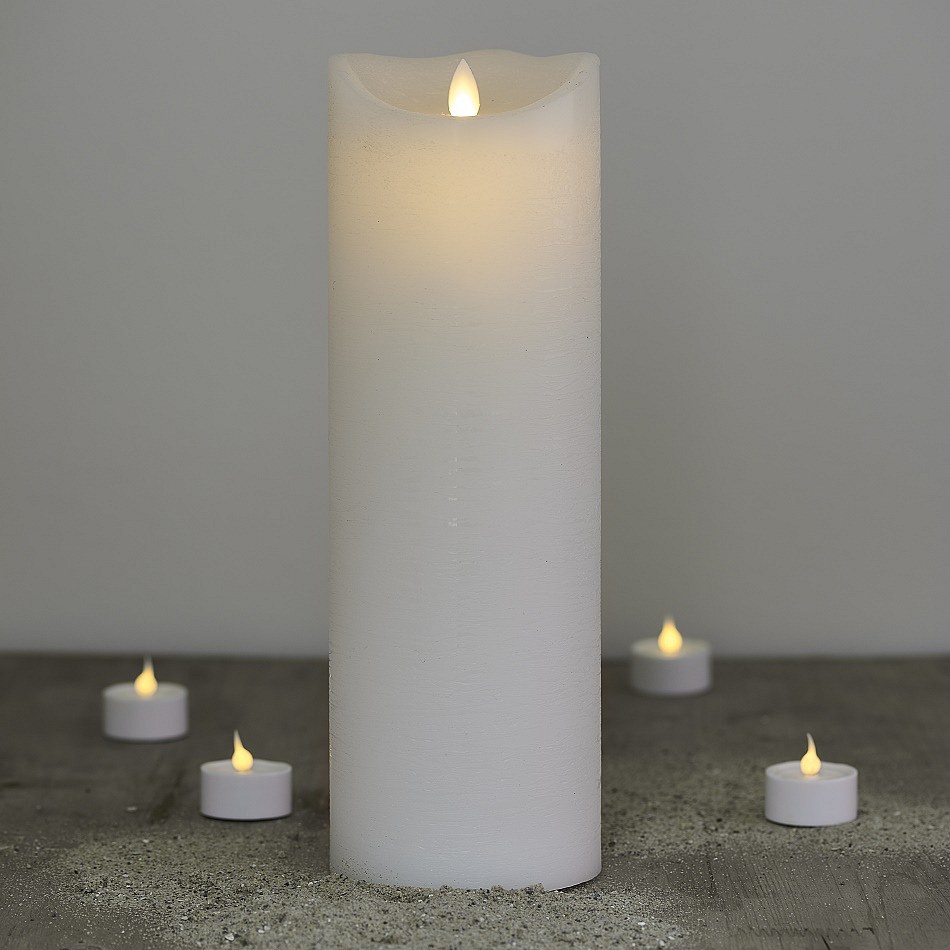Świeca LED z woskiem, 30 cm, biała