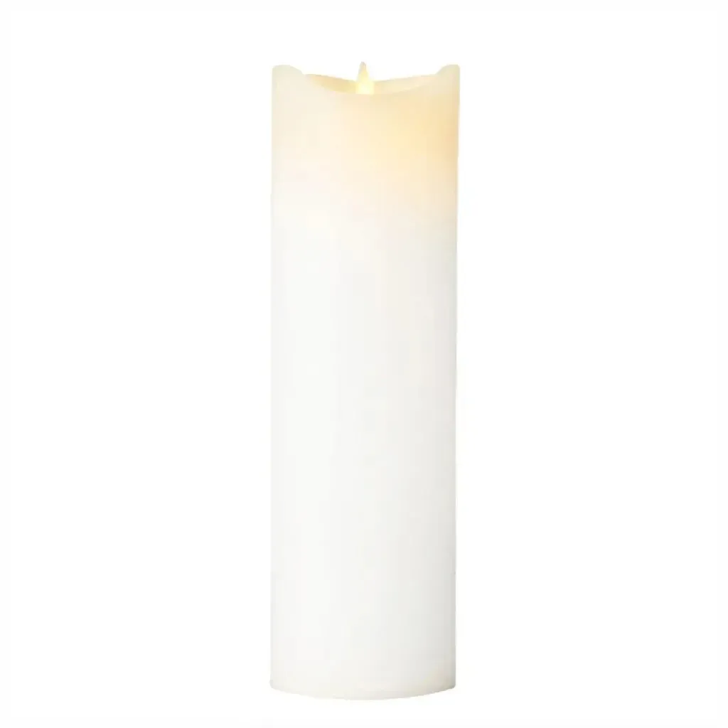 Świeca woskowa Sara na baterie LED, Ø 7,5 × 25 cm, biała 2× AA