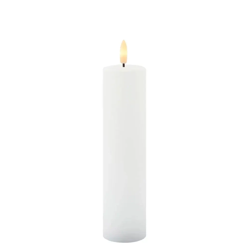 Świeca LED na baterie, wosk Sille, Ø 5 × 25 cm, biała, 2 × AA