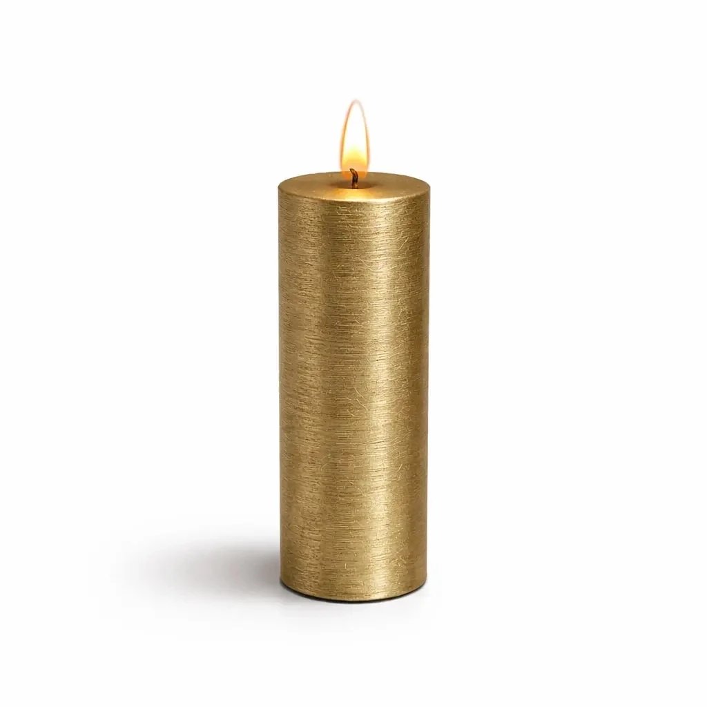 Świeca LED na baterie, wosk Sille, Ø 5 × 15 cm, złota, 2 × AA