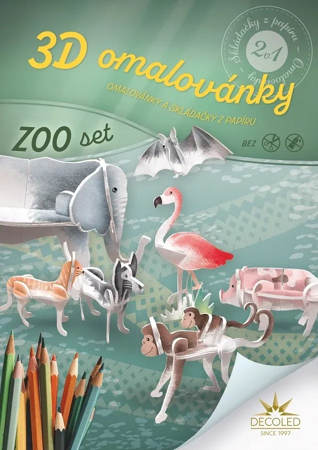 Kolorowanka A4 Układanka 3D Zestaw ZOO