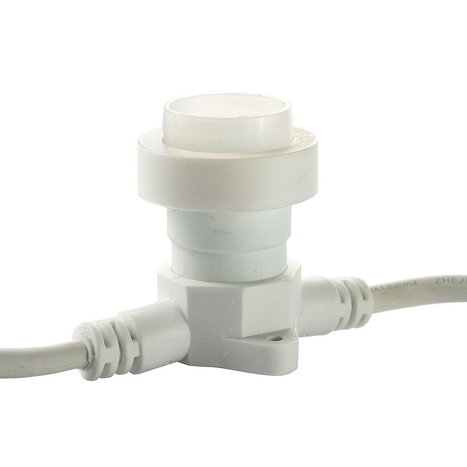 Easy Fix – oprawka do żarówek z gwintem E27, 0,3 m, 1 oprawka, IP67, kolor biały