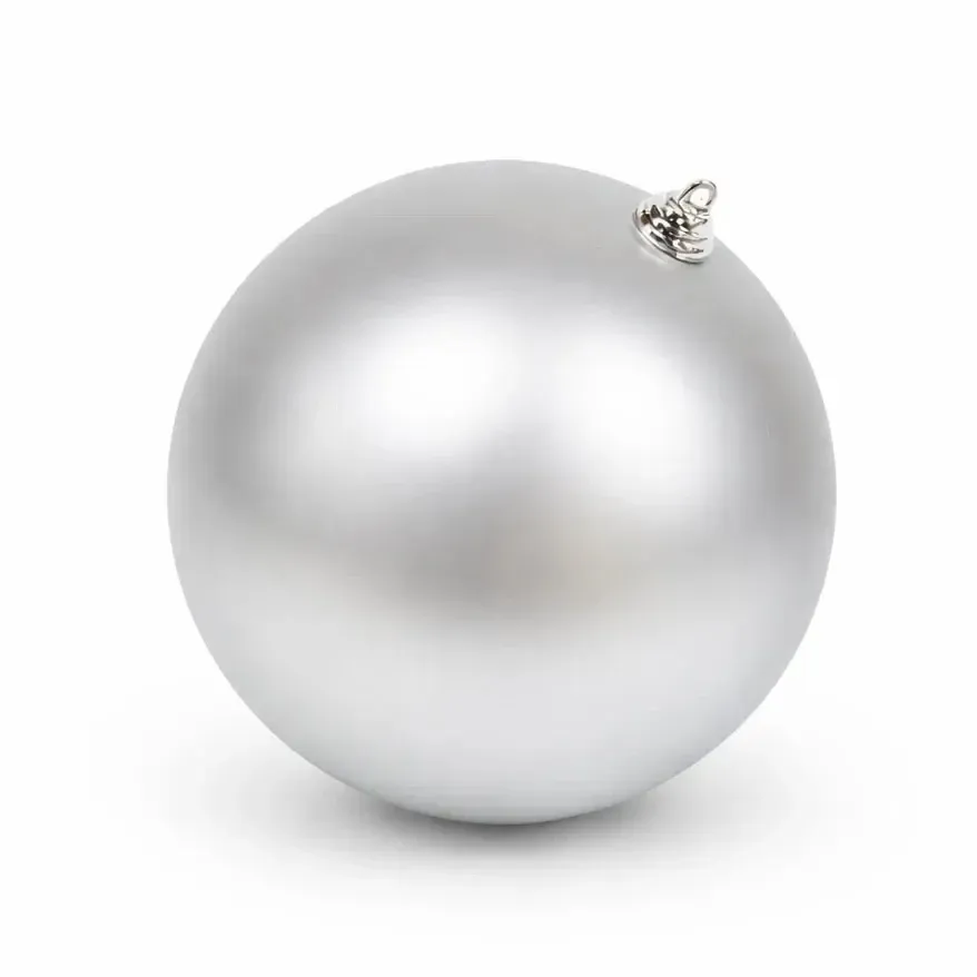 Produkcja - Duża bombka świąteczna 20 cm, srebrna, matowa