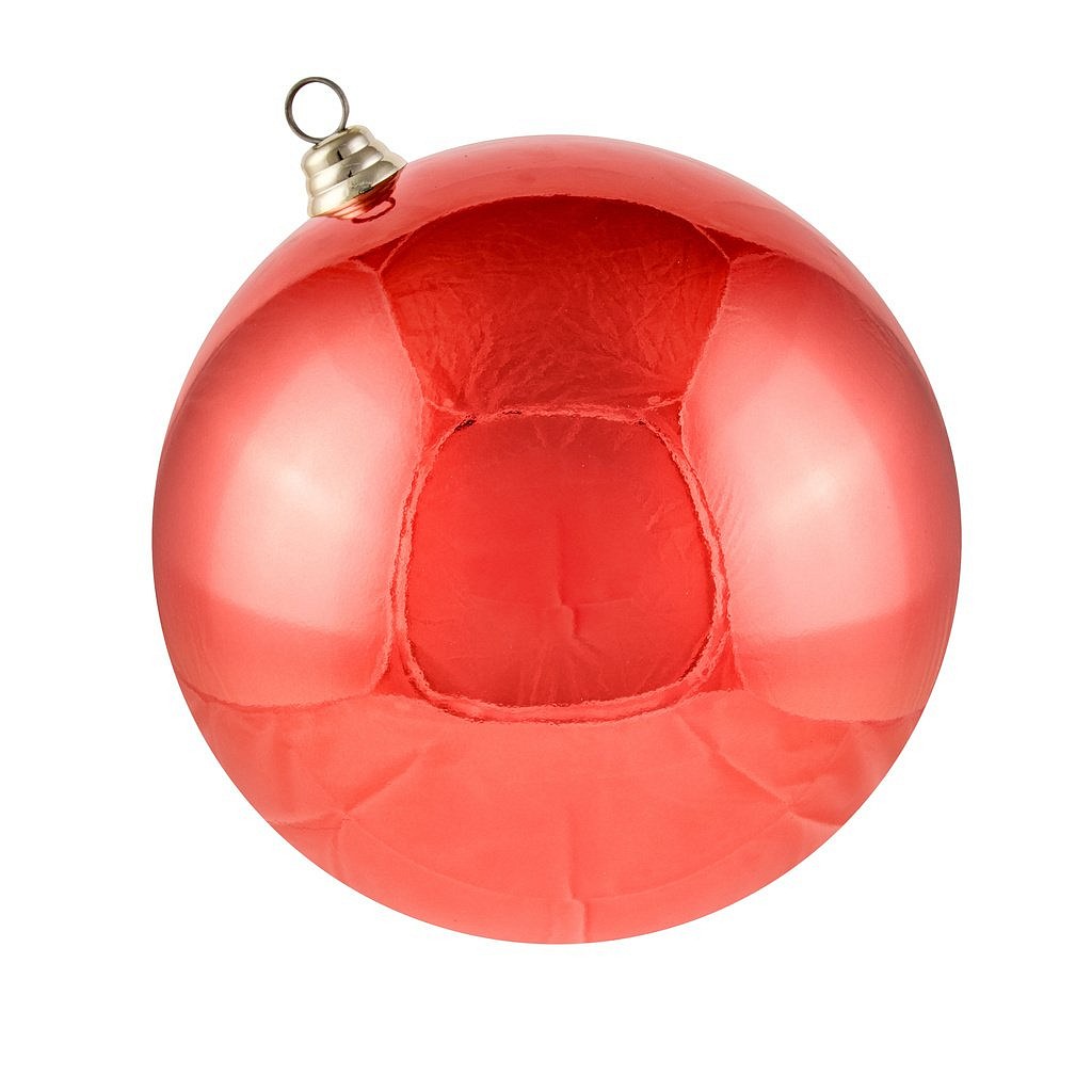 Duża bombka świąteczna 30 cm, czerwona, błyszcząca, UV