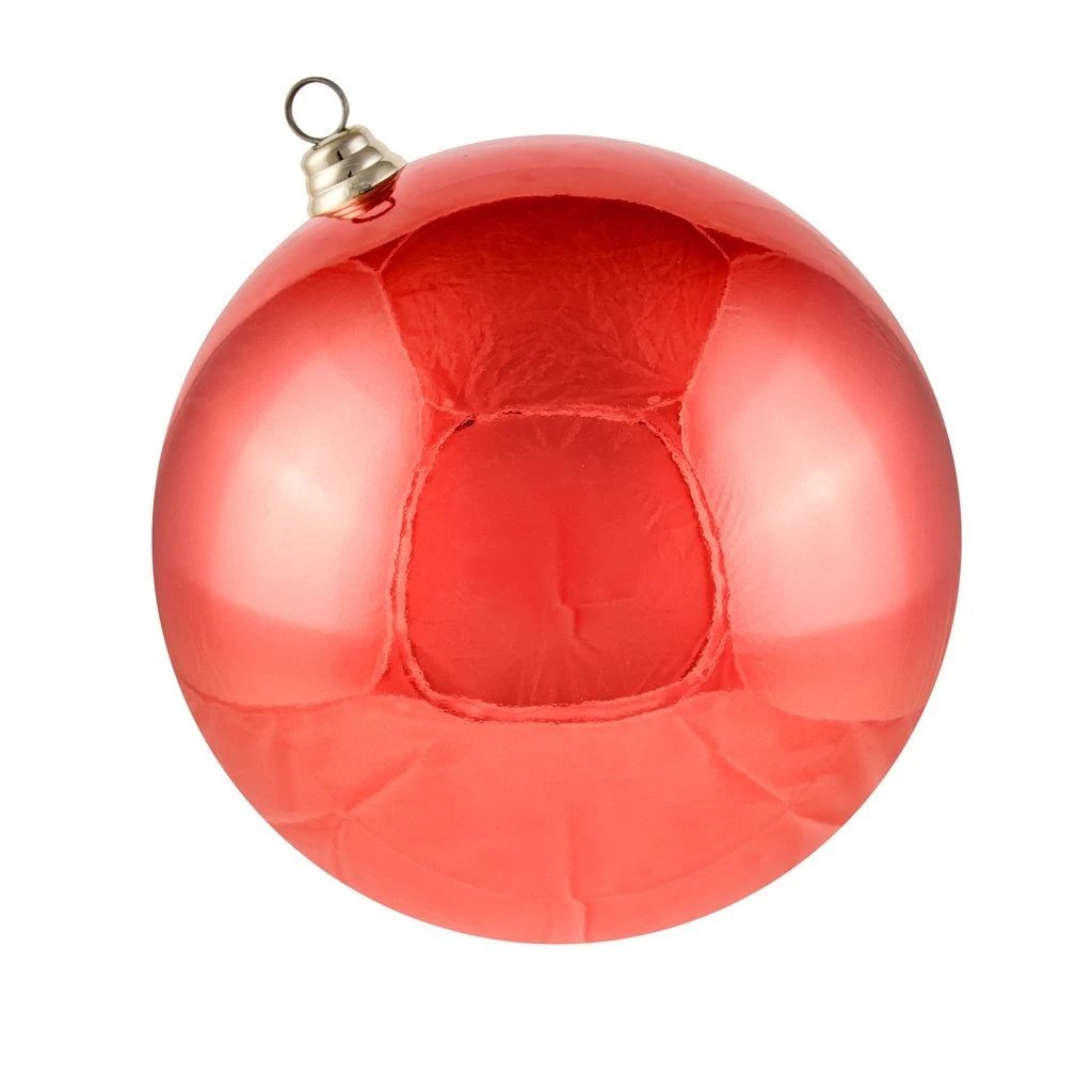 Duża bombka świąteczna 30 cm, czerwona, błyszcząca, UV