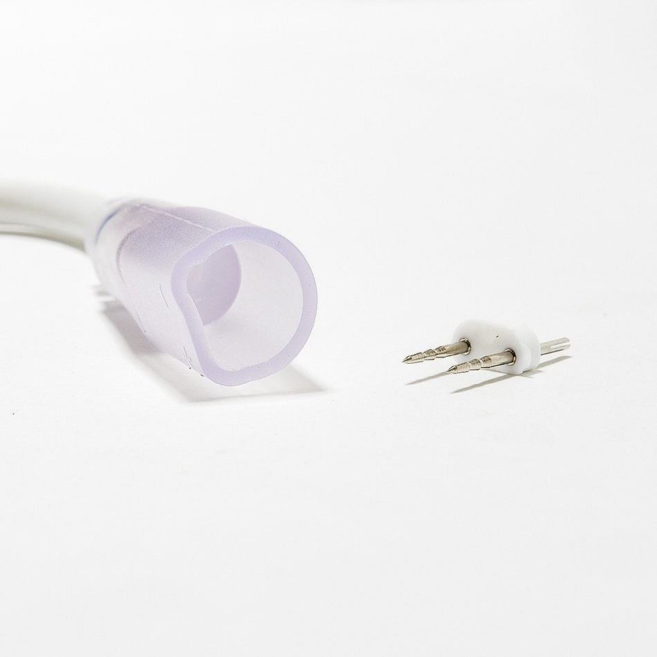 Kabel zasilający do jednostronnego neonu LED D-TYP, IP67, 1,5 m, biały