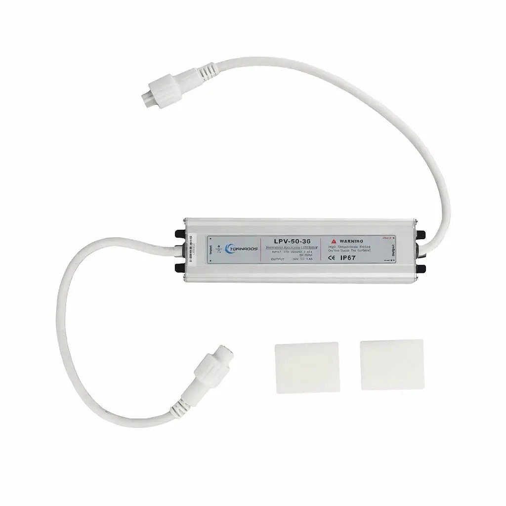 Transformator zewnętrzny Eco Fix 250 W, 36 V, biały kabel IP67