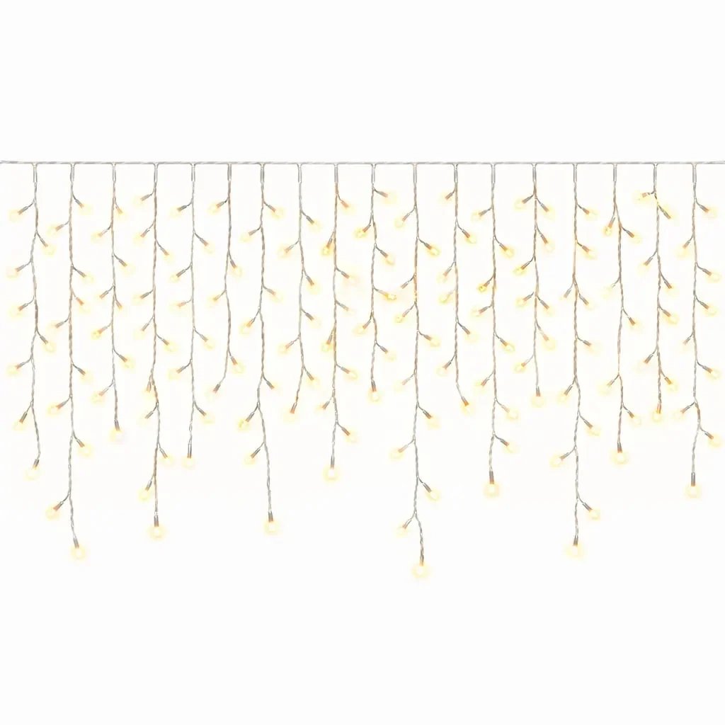 Easy Fix – zewnętrzne lampy LED w kształcie sopli, podświetlane, 300 × 90 cm, ciepła biel, 174 diody, biały kabel, IP67, przedłużacz