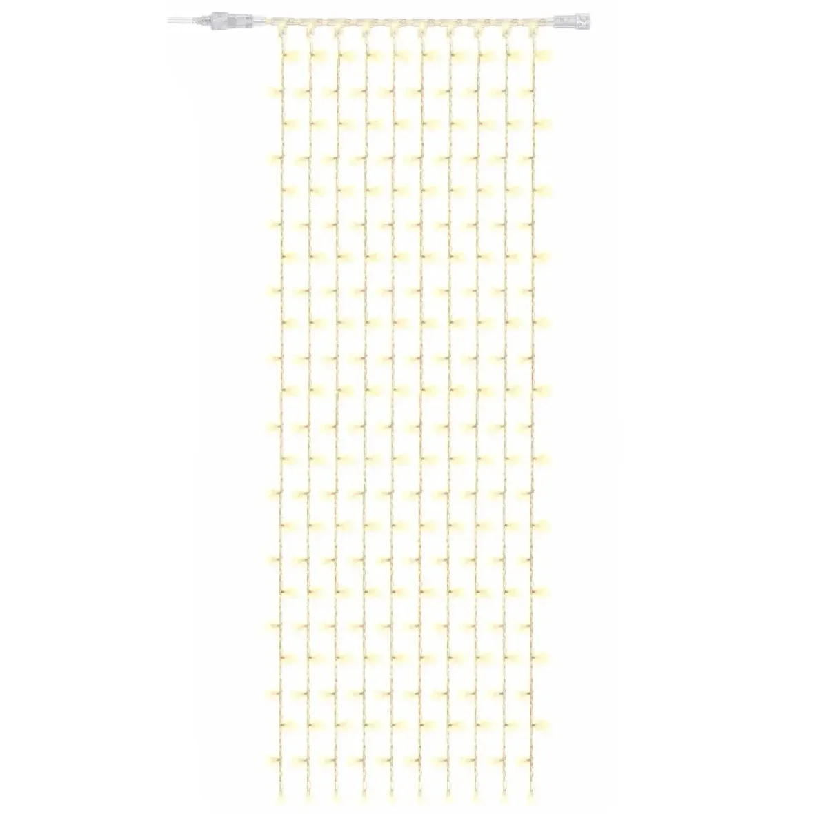 Easy Fix – wewnętrzna girlanda świetlna LED, 100 × 300 cm, ciepła biel, 300 diod, 10 pasm, przezroczysty kabel, IP20, przedłużacz