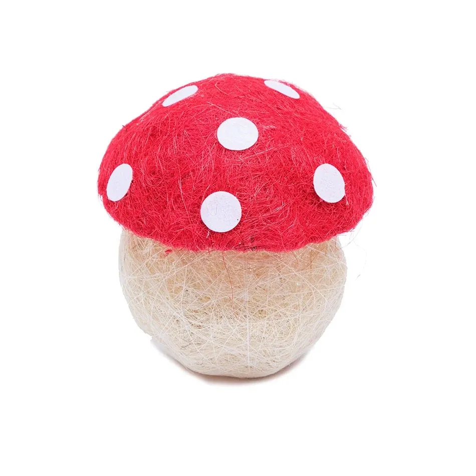 Jesienna dekoracja – muchomor, 20 cm, z drutu, oplot z przędzy