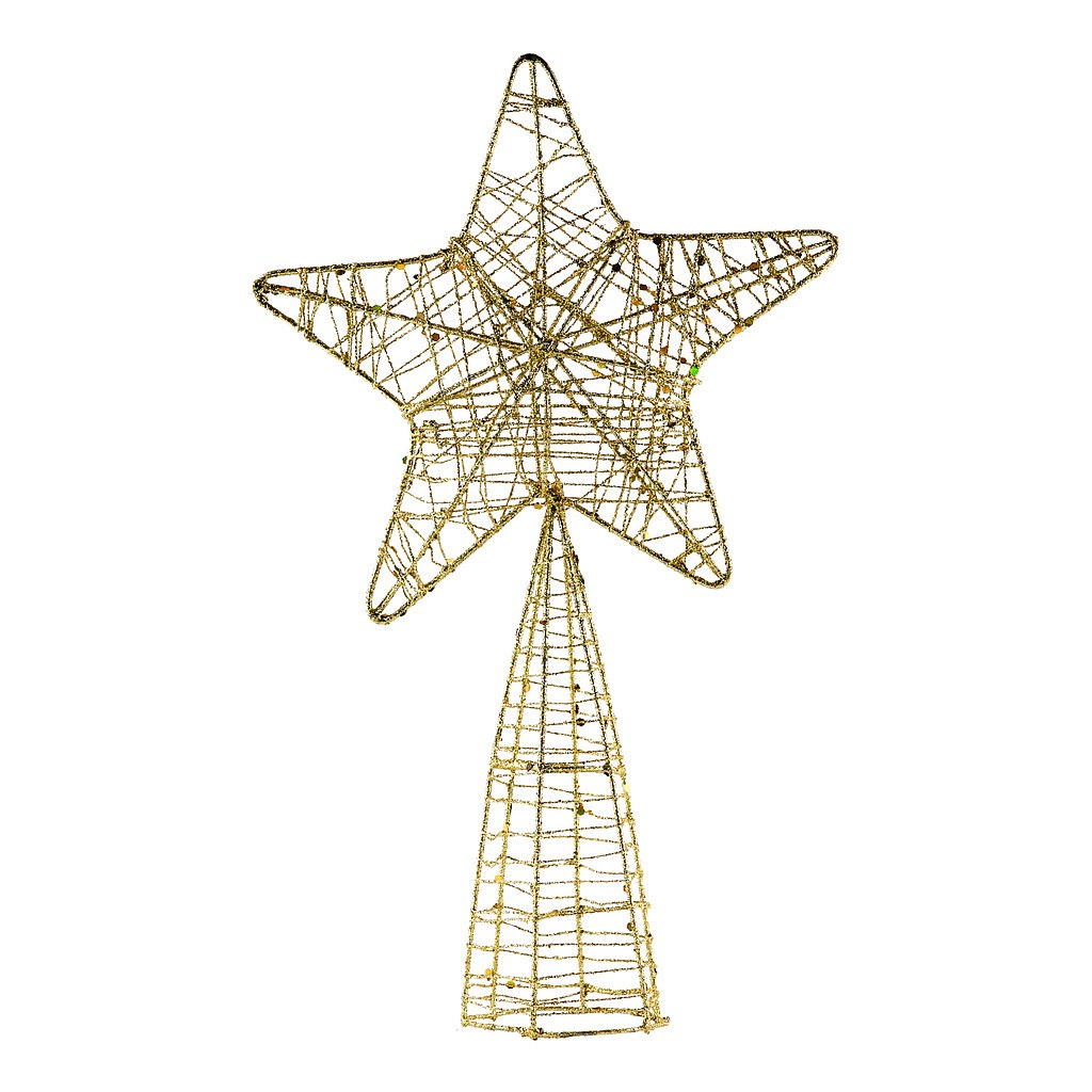 Gwiazda choinkowa 18 × 30 cm, drut, złoty