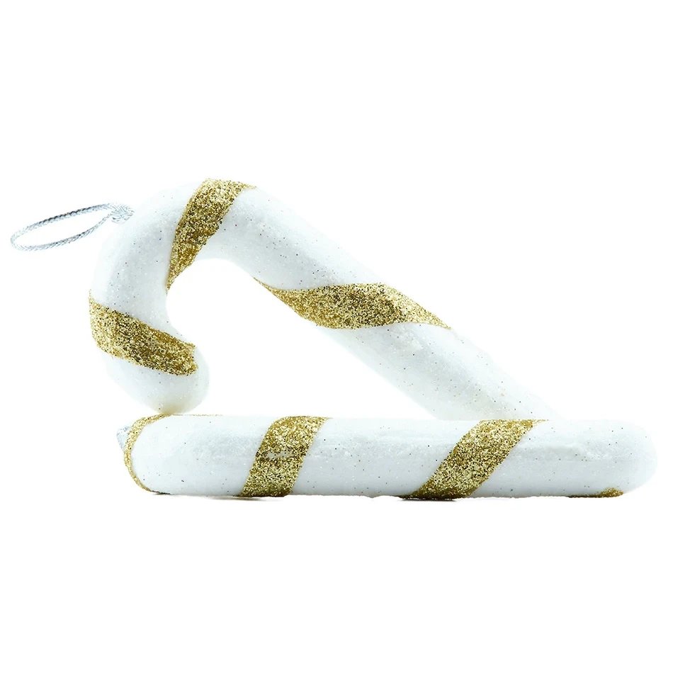 Zestaw ozdób świątecznych kula lizak, 12 cm, białe złoto, 10 szt.