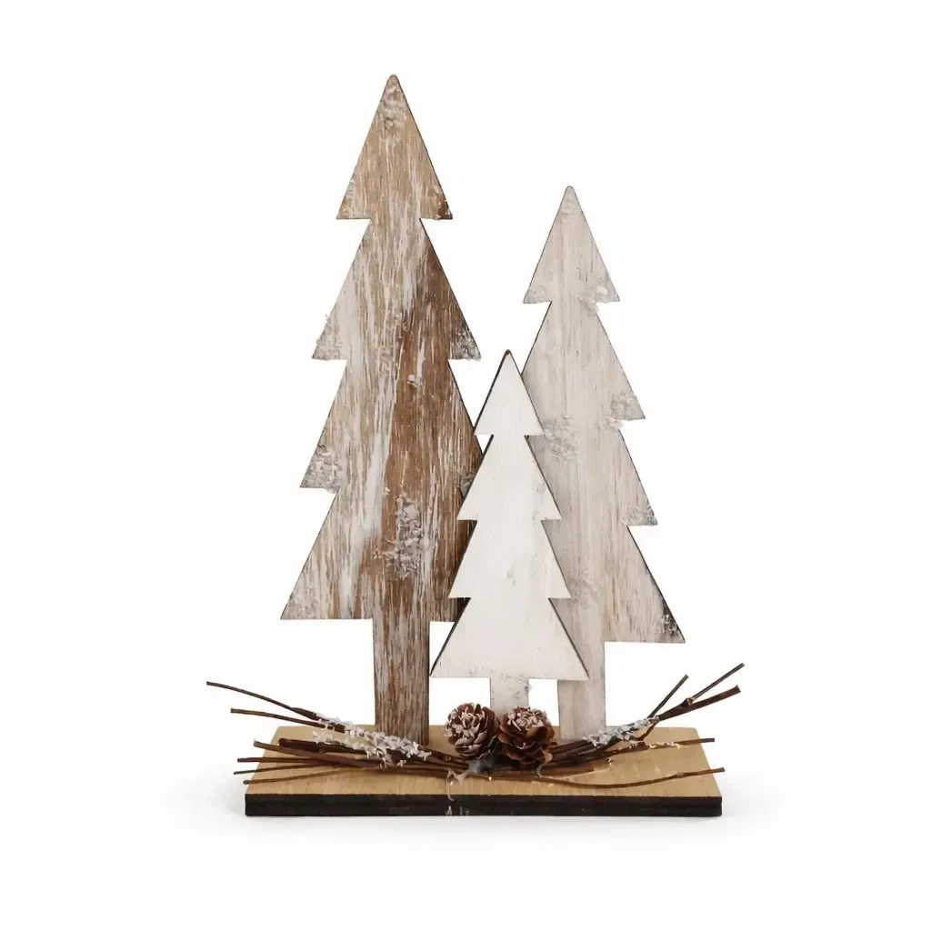 Drewniane drzewka do dekoracji stołu 16 × 4,5 × 24,7 cm, stojące