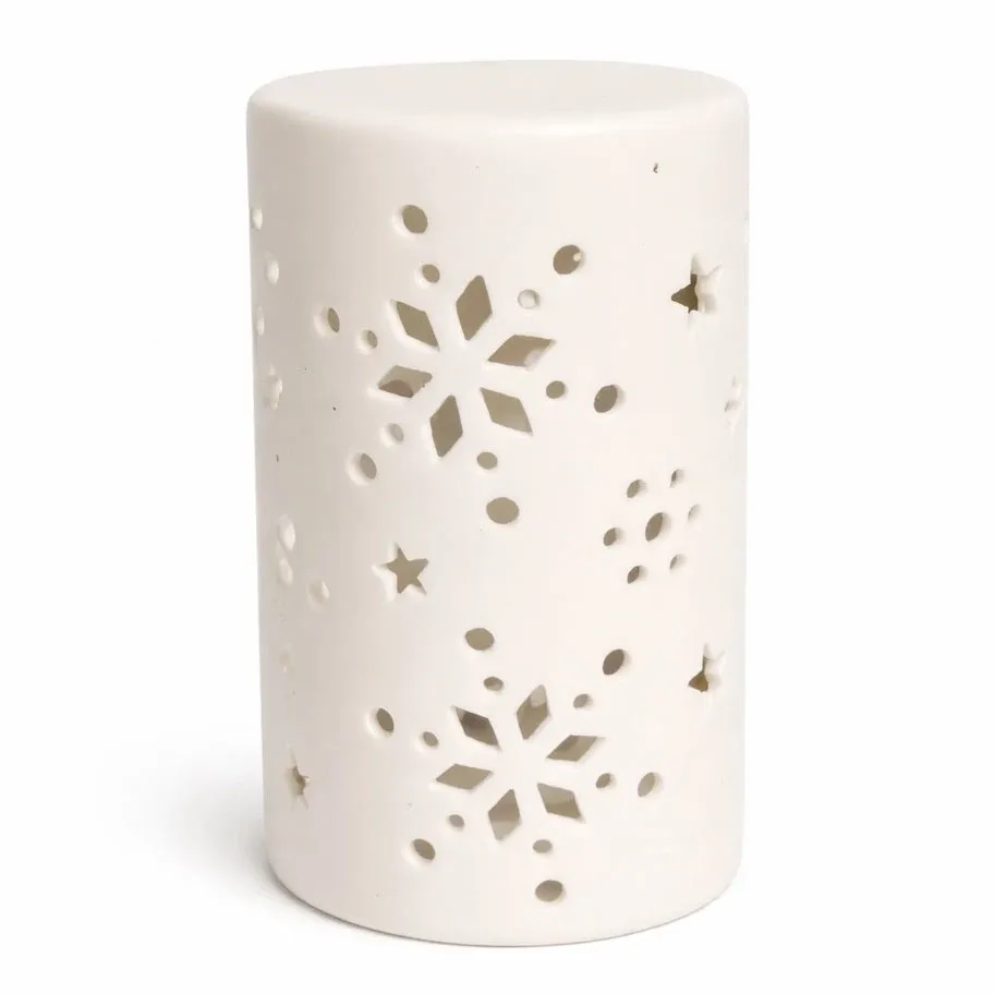 Świecznik ceramiczny LED na baterie 7,5 × 12,5 cm, ciepły biały, IP20, LR44