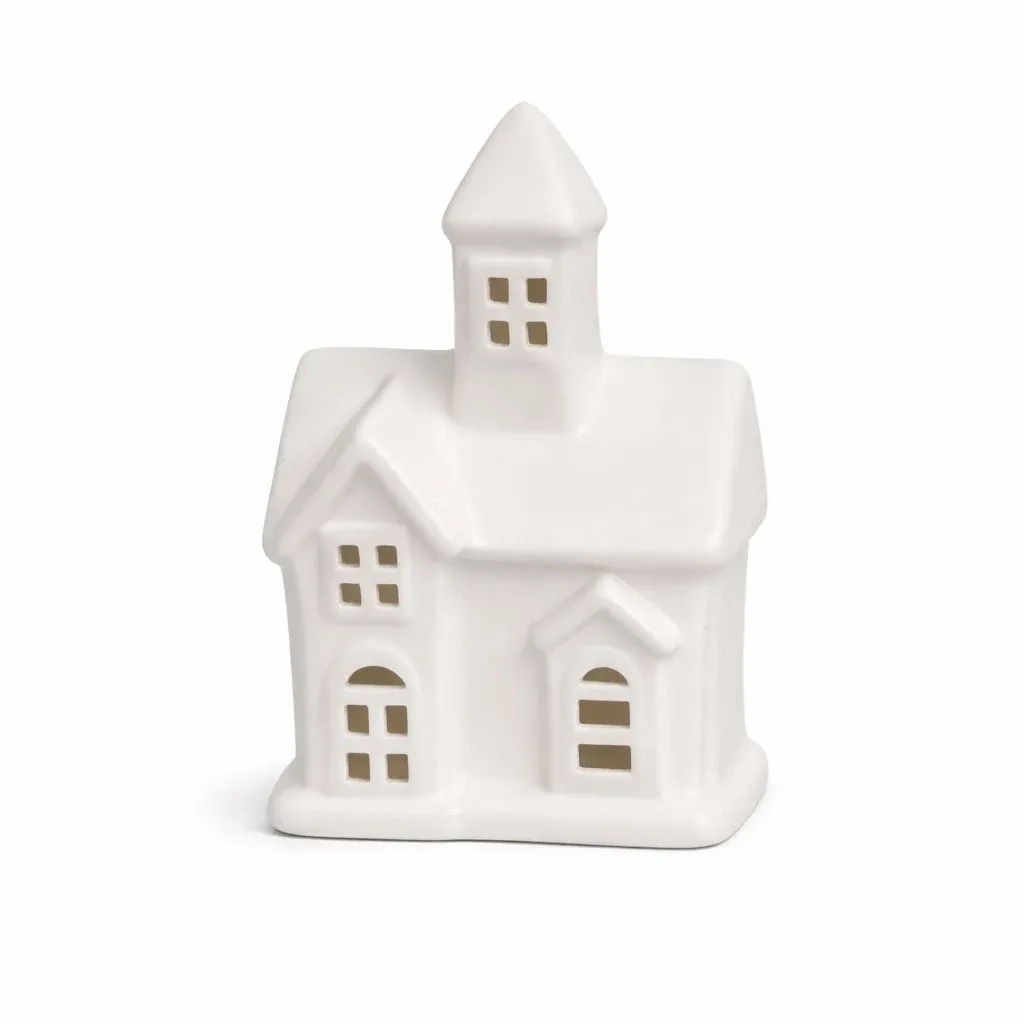 Dekoracja kościoła na baterie LED 7,5 × 6 × 12 cm, ceramiczna, LR44, ciepła biel