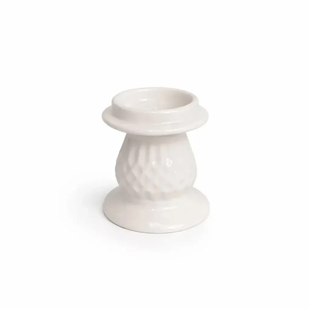 Świecznik bożonarodzeniowy na stół 7 × 7 × 6,5 cm, ceramiczny, biały