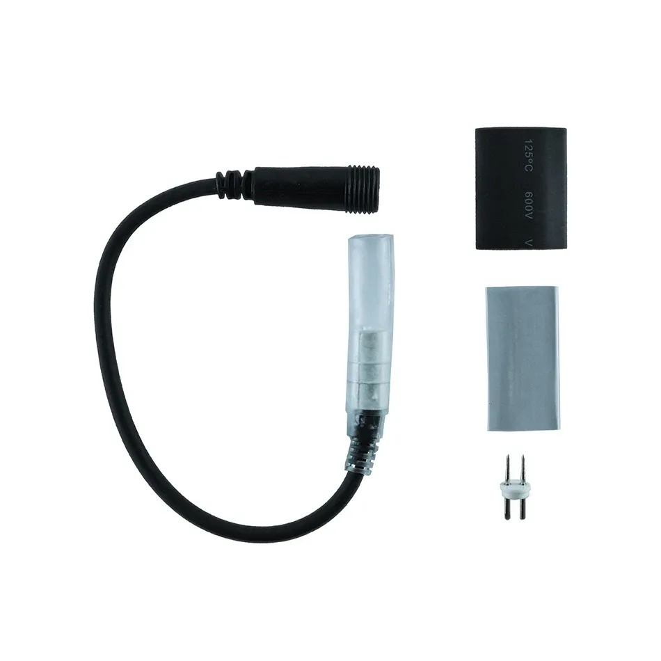 Złącze między wężem LED a uchwytem Easy Fix 0,25 m, czarne, żeńskie, IP67