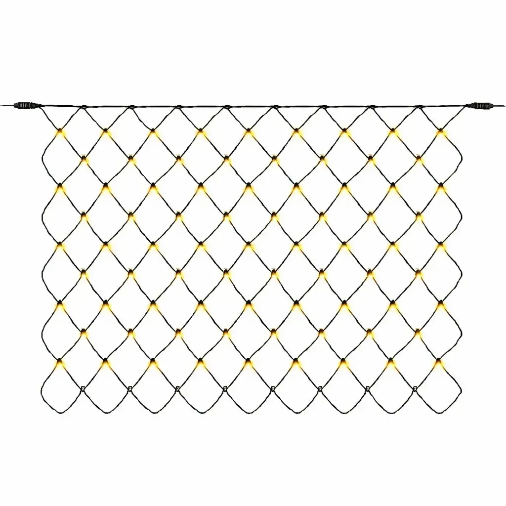 Hobby Line Siatka świetlna LED, 200 × 150 cm, ciepła biel, 90 diod, ciemnozielony kabel, IP44, przedłużacz