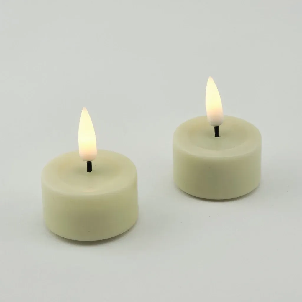 Świeca LED z prawdziwego wosku 4,1 x 5 cm, migdałowa, zestaw 2 sztuk