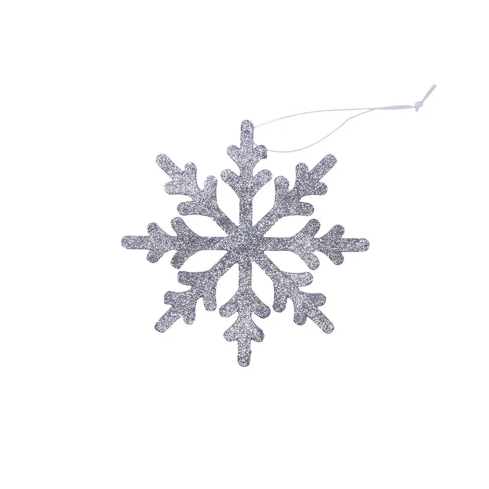 Ozdoba świąteczna płatek śniegu IV, średnica 15 cm, srebrny, sklejka, na zewnątrz