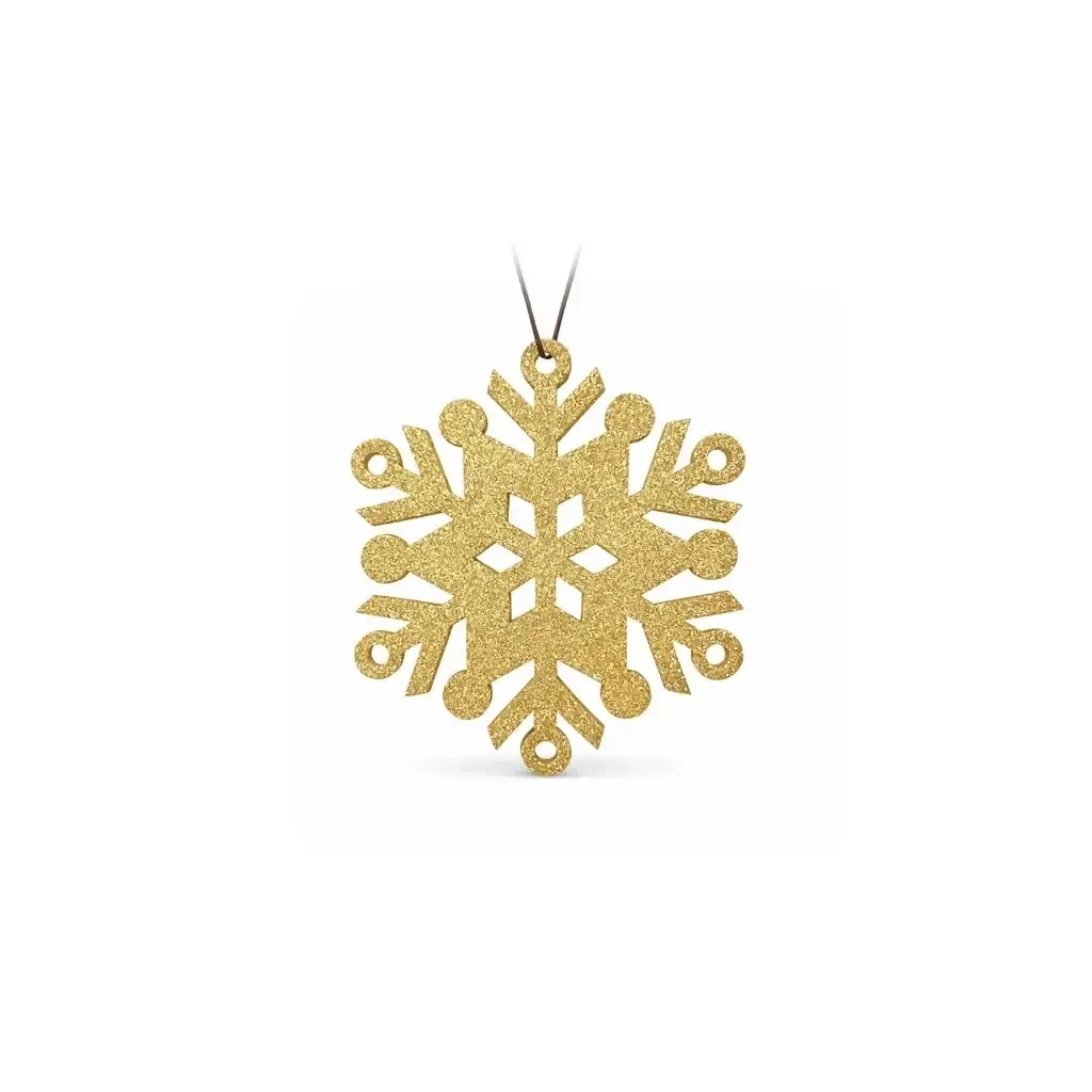 Ozdoba świąteczna płatek śniegu III, średnica 15 cm, złoty, sklejka, na zewnątrz