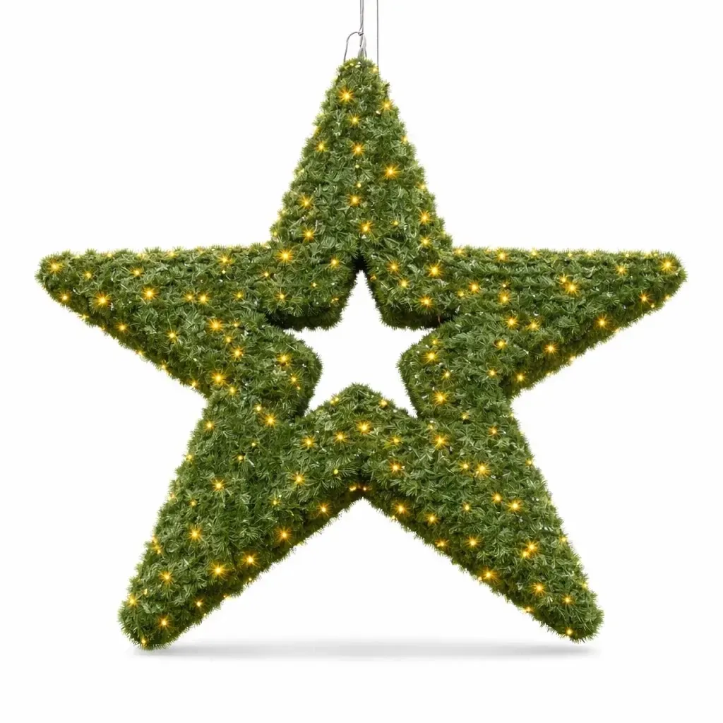 Easy Fix 3D LED star light Ø 140 cm, zielony matowy, ciepły biały, aluminium