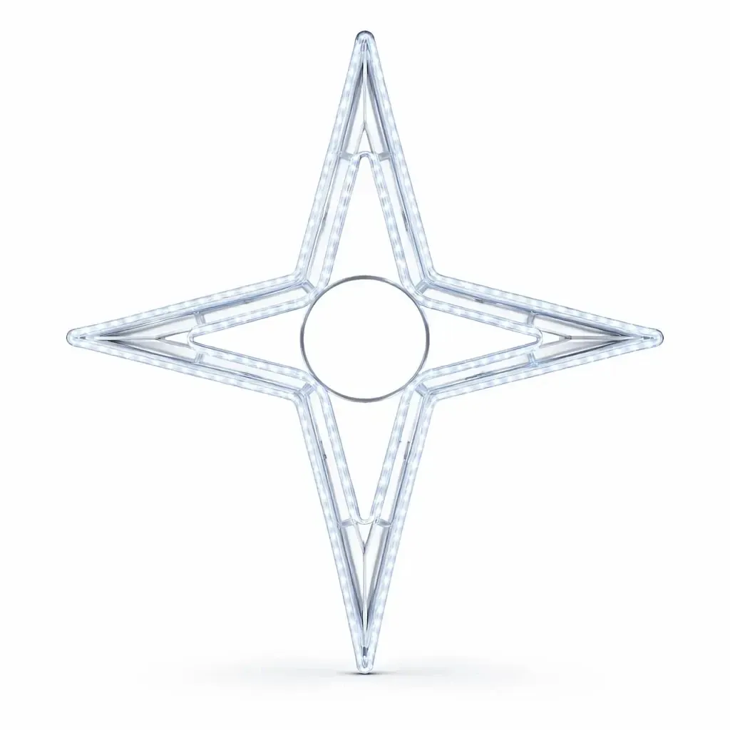 Easy Fix 2D LED star light Vega XV., Ø 150 cm, lodowa biel, wisząca, druk 3D