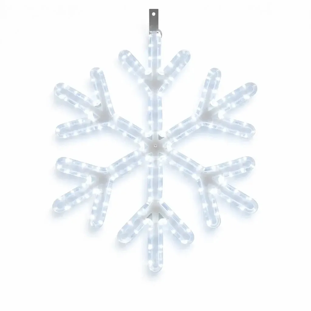 Easy Fix 2D LED light flake VII, Ø 66 cm, lodowa biel z FLASH, wisząca, druk 3D, IP67