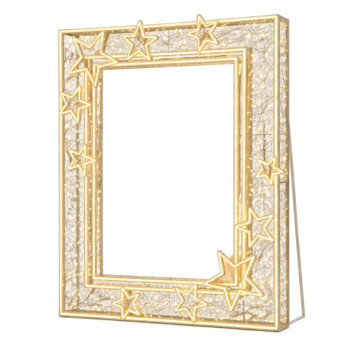 Ramka na zdjęcia Easy Fix 2D LED, stojący fotopunkt, 180 × 230 × 10 cm, ciepła biel, aluminium