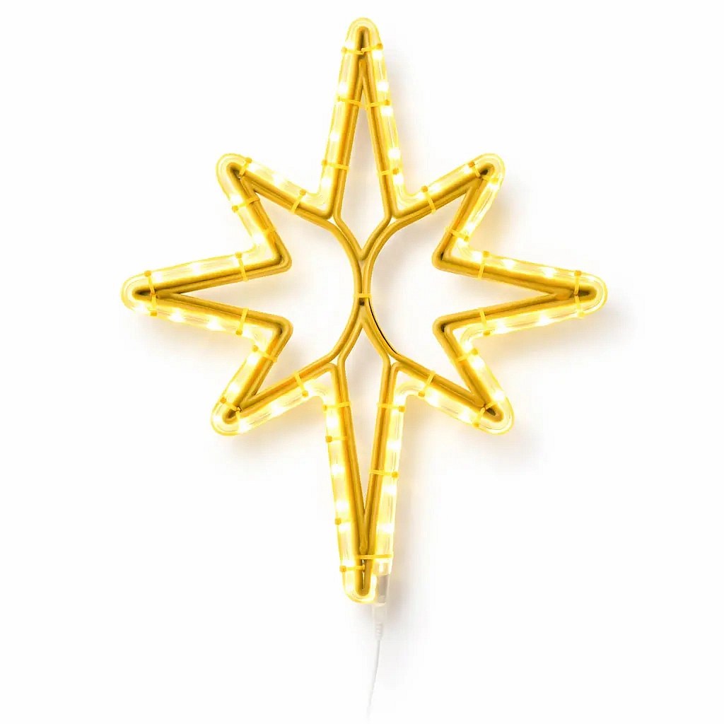 Easy Fix 2D LED Star Light X., 43 × 55 cm, ciepły biały, wisząca, nadruk 3D, złota