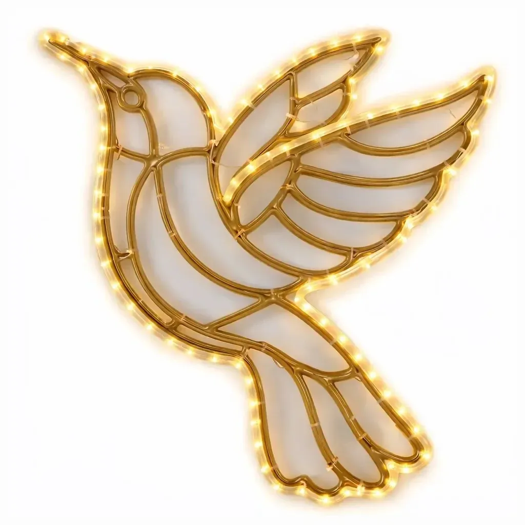 Easy Fix 2D LED dove light, ciepła biel, 77 × 81,5 × 3 cm, druk 3D Eco, IP44 do zawieszenia