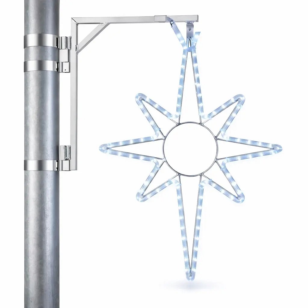 Easy Fix 2D LED star light, 67 × 100 cm, lodowa biel, zestaw oświetlenia publicznego, aluminium