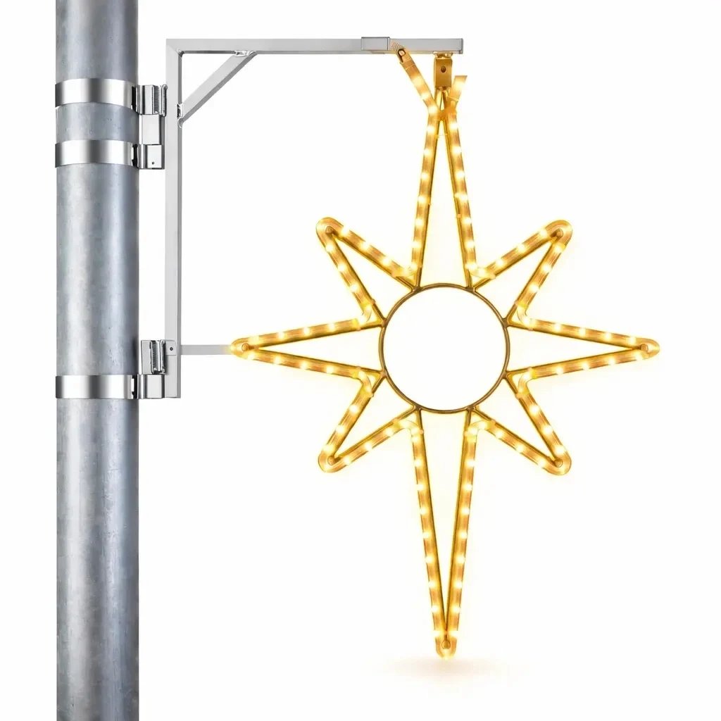 Easy Fix 2D LED star light, 35 × 50 cm, ciepły biały, zestaw oświetlenia publicznego, aluminium
