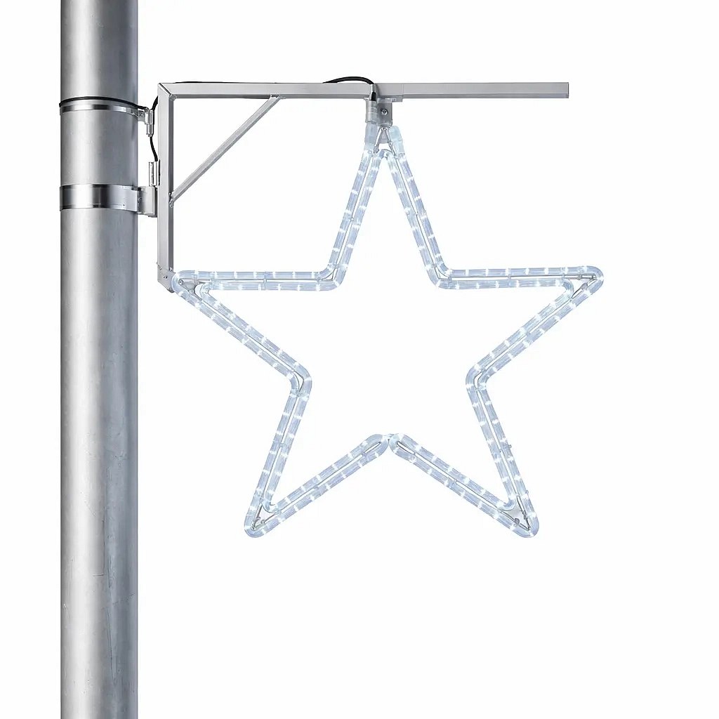 Easy Fix 2D LED star light XI. do oświetlenia publicznego, Ø 46 cm, biały jak lód, aluminium