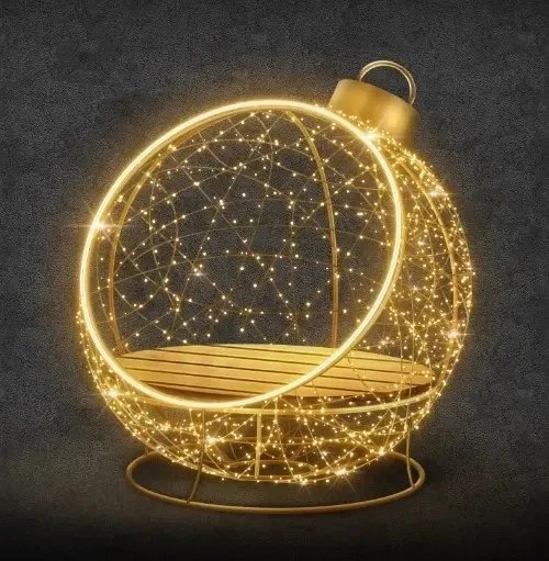 Fotel świetlny Eco Fix 3D LED, średnica 150 cm, ciepła biel, lakierowany, 24 V, 12,7 W