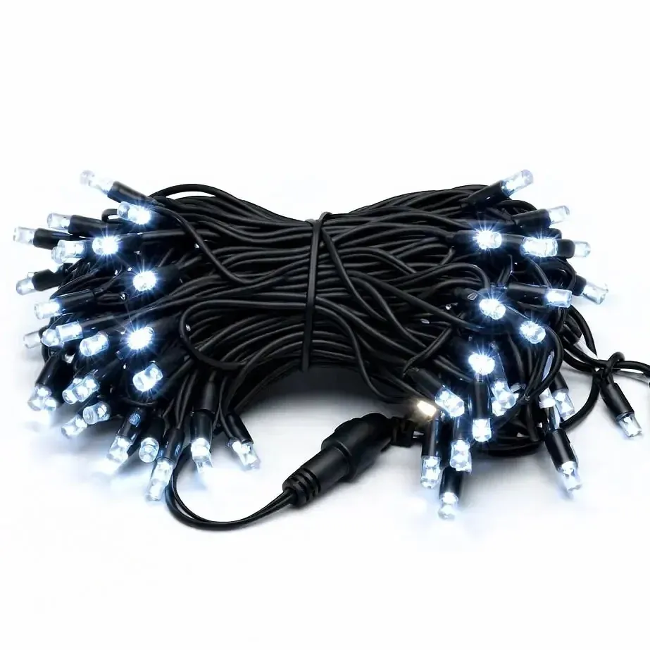 Łańcuch świetlny Easy Fix LED, 5 m, do użytku na zewnątrz, konturowy, biały lodowy, 60 diod, czarny kabel, IP44